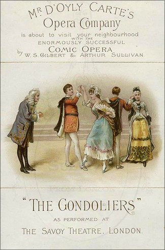 Turnéaffisch "The Gondoliers".