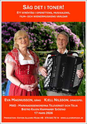"Säg det i toner". Eva Magnusson och Kjell Nilsson. Bistro Kajen 2026-03-17.