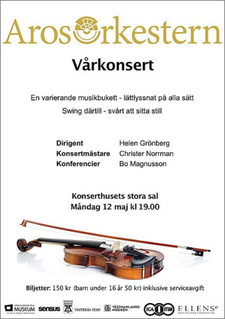 Vårkonsert Arosorkestern 12 maj 2025 i Västerås Konserthus.