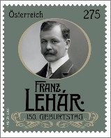 Franz Lehár (1870-1948). Frimärke, Förstadag Bad Ischl 30 april 2020.