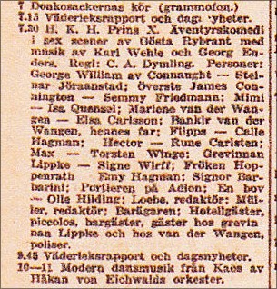 HKH Prins X. Svenska Dagbladet 1933-12-05. LP SAM 0736.