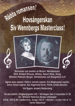 Mastesr Class Hovsångerskan Siv Wennberg. Konsert 3 november 2013.