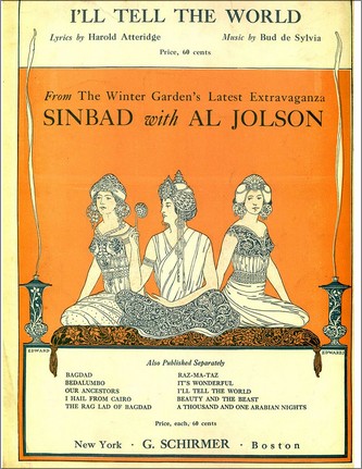 "Sinbad". Musikal i två akter med premiär den 14 februari 1918 på Winter Garden Theatre i New York.