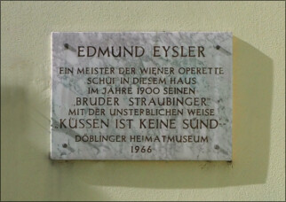 Edmund Eysler (1874-1949). Denkmal, Grinzing, Wien. Bild: Edition Allegro Musik HB.