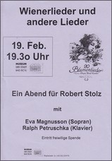 Konsert Ein Abend für Robert Stolz den 19 februari 2014 i Museum der Stadt Bad Ischl, Bad Ischl, Österrike.